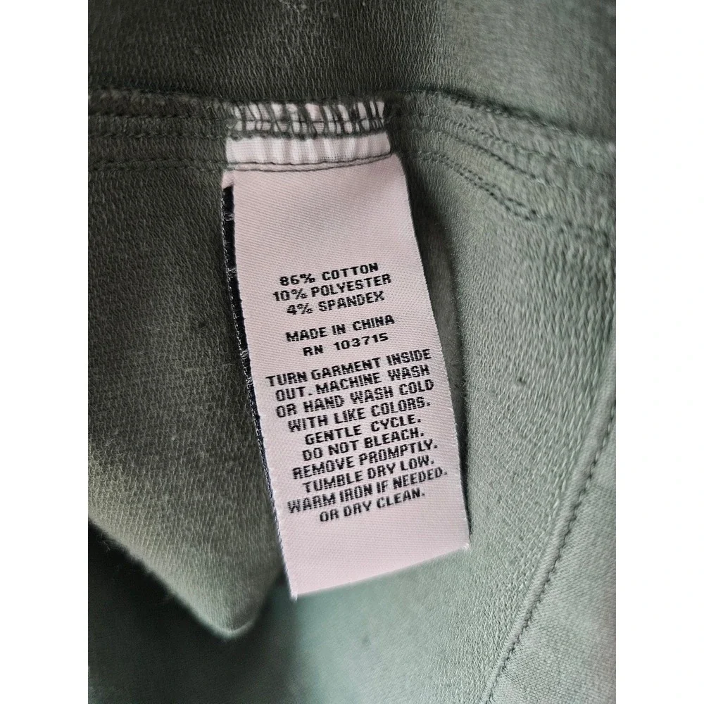 Nanette Lepore Olive Green Button Front Cotton Blend Utility Jacket Knit Size XL
